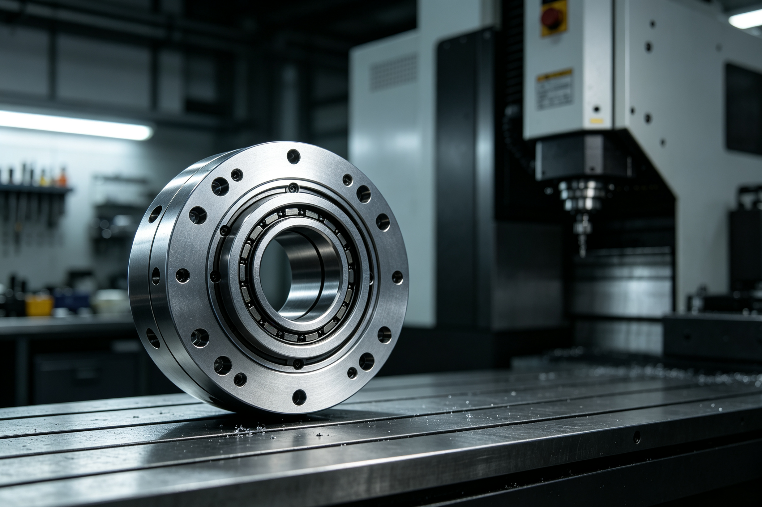 High precision CNC machined robot harmonic drive housing for precision robot gearboxes.png