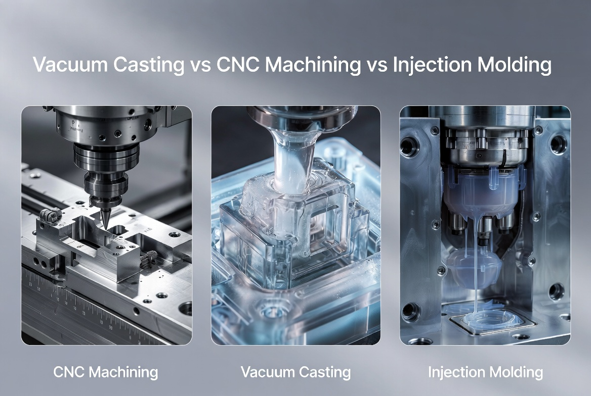 Vacuum Casting vs CNC Machining vs Injection Molding‘