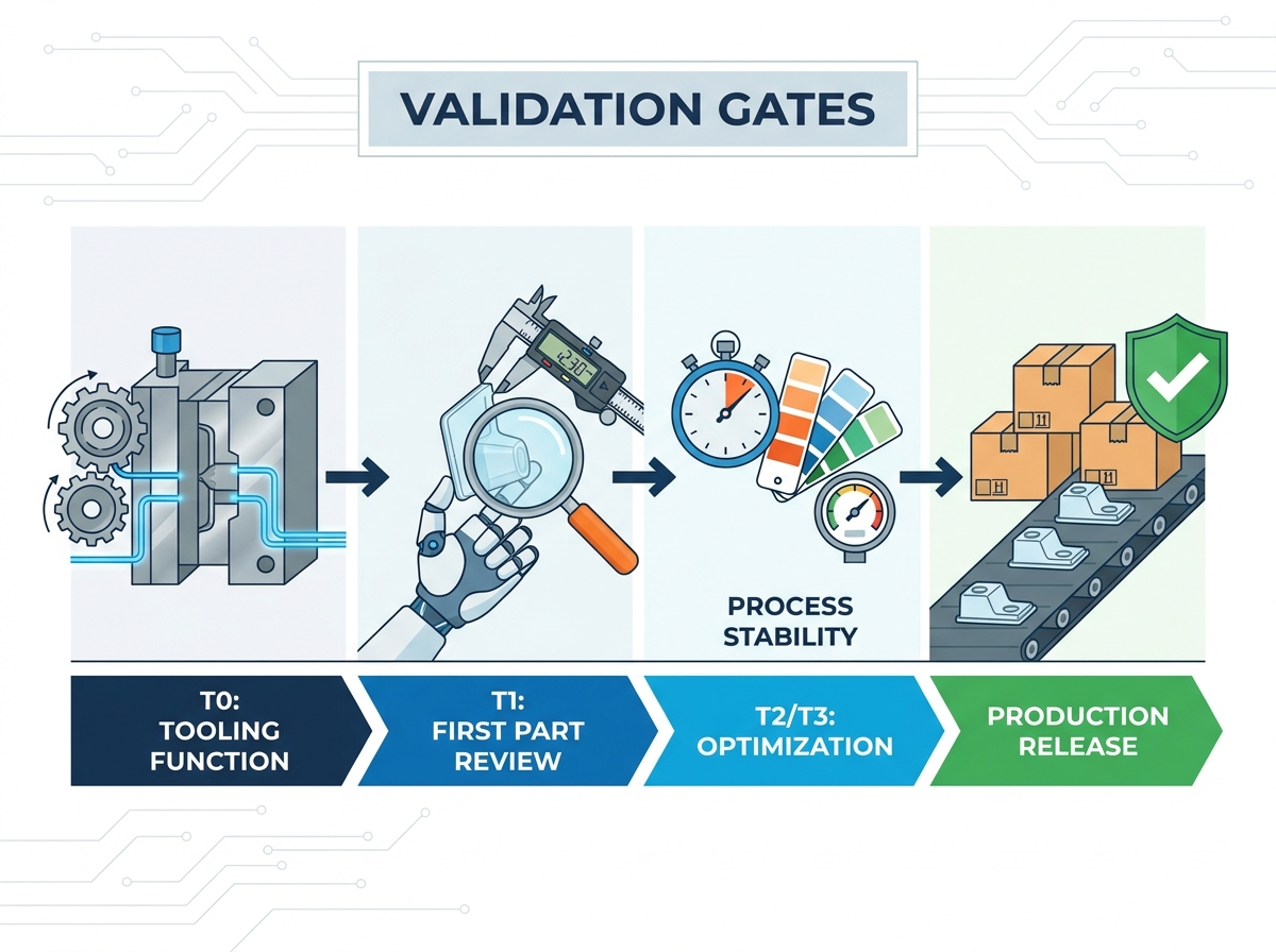Injection mold trial and testing process