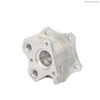 Precision CNC machined aluminum star flange coupling adapter with central bore and multiple high-accuracy threaded holes