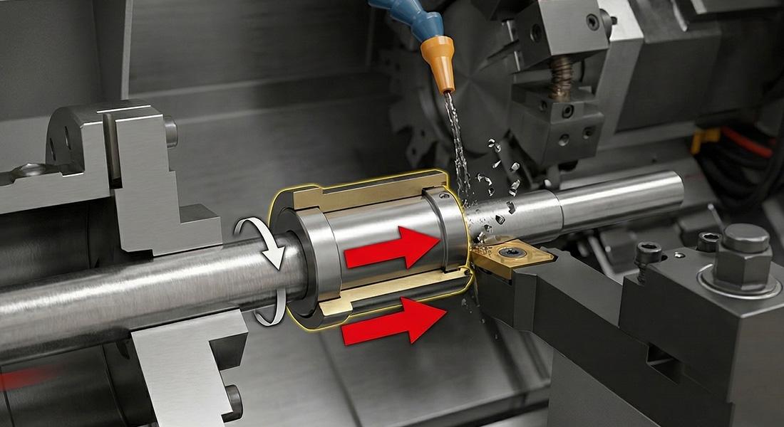 Swiss CNC guide bushing supporting a small diameter medical screw during precision turning.jpg