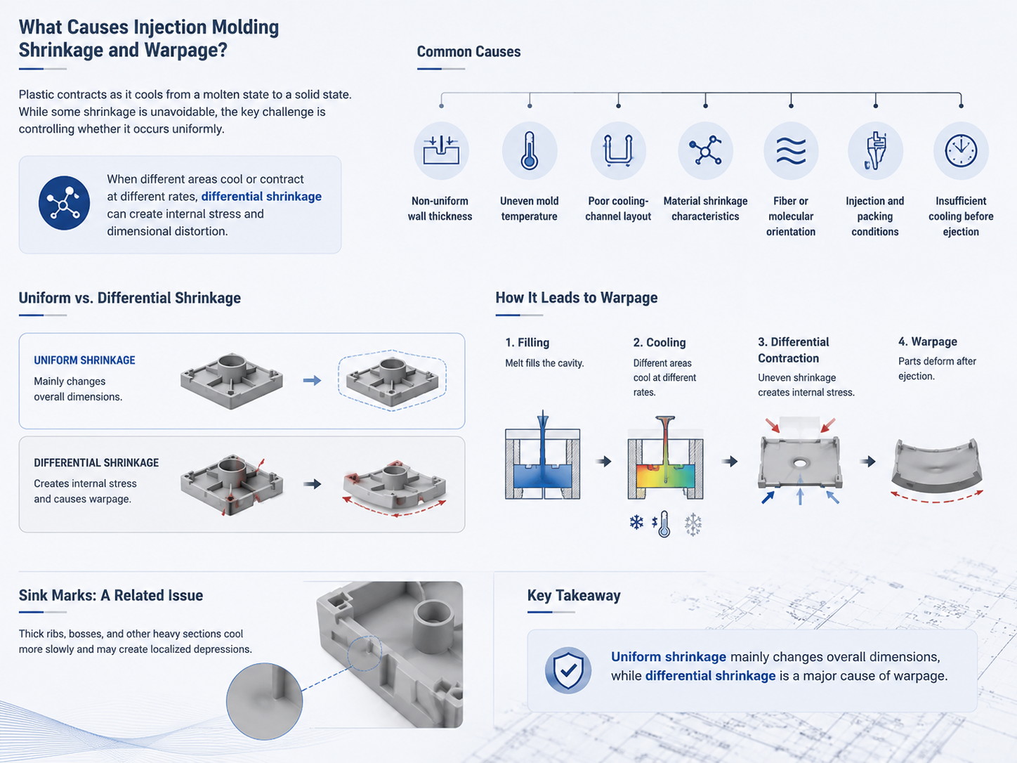 What Causes Injection Molding Shrinkage and Warpage